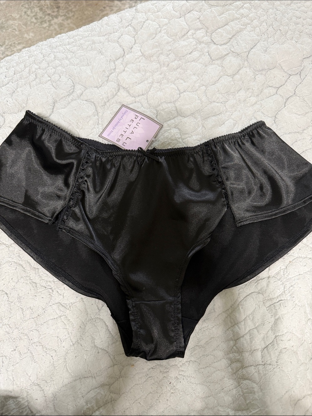 NWT Black Satin High-Cut Women's Briefs